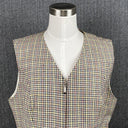 Alanni by Donnybrook Vintage Linen Tailored Vest Lined Plaid Zip Size 10