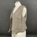 Alanni by Donnybrook Vintage Linen Tailored Vest Lined Plaid Zip Size 10