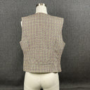 Alanni by Donnybrook Vintage Linen Tailored Vest Lined Plaid Zip Size 10