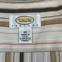 Talbots Petites Stripes Button Up Shirt Size 10 Cotton Spandex