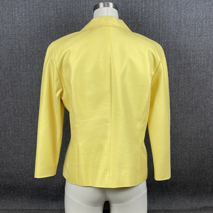 Doncaster Women's BLAZER 10 Petite Yellow Silk Cotton