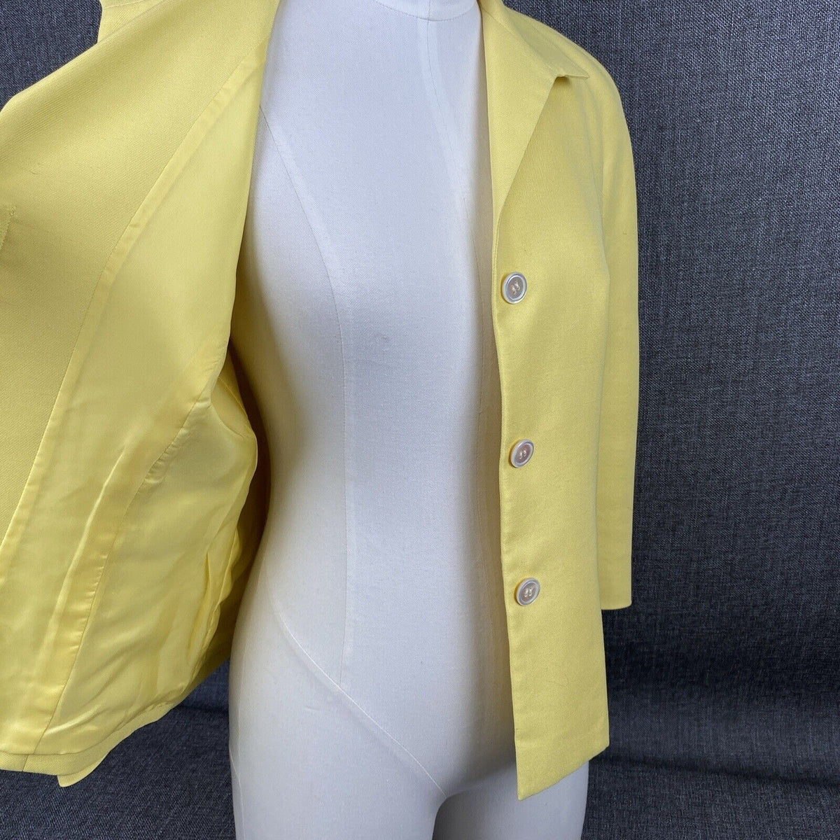 Doncaster Women's BLAZER 10 Petite Yellow Silk Cotton