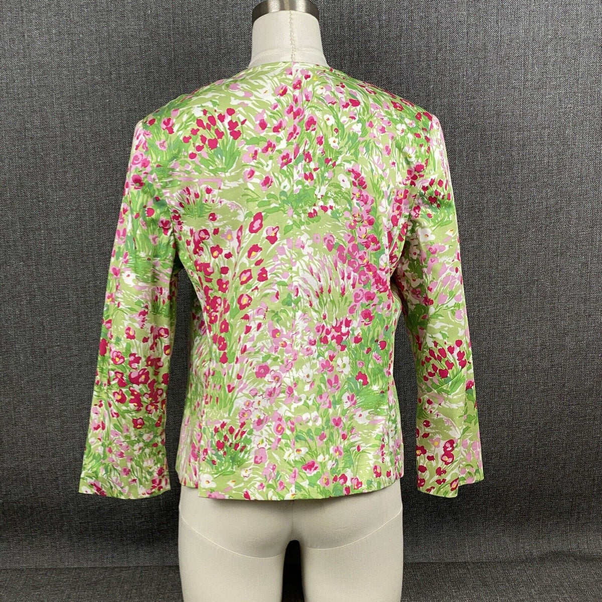 RAFAELLA Women's Floral Pink and Green Blazer Jacket Size 10