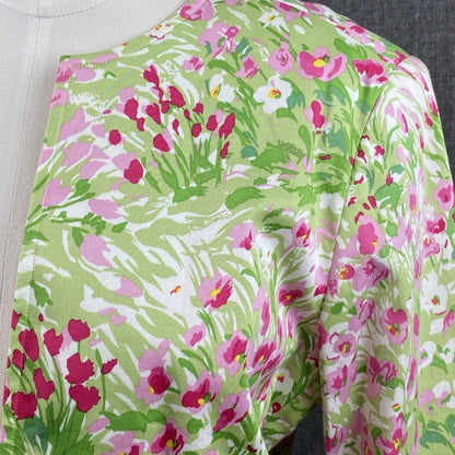 RAFAELLA Women's Floral Pink and Green Blazer Jacket Size 10