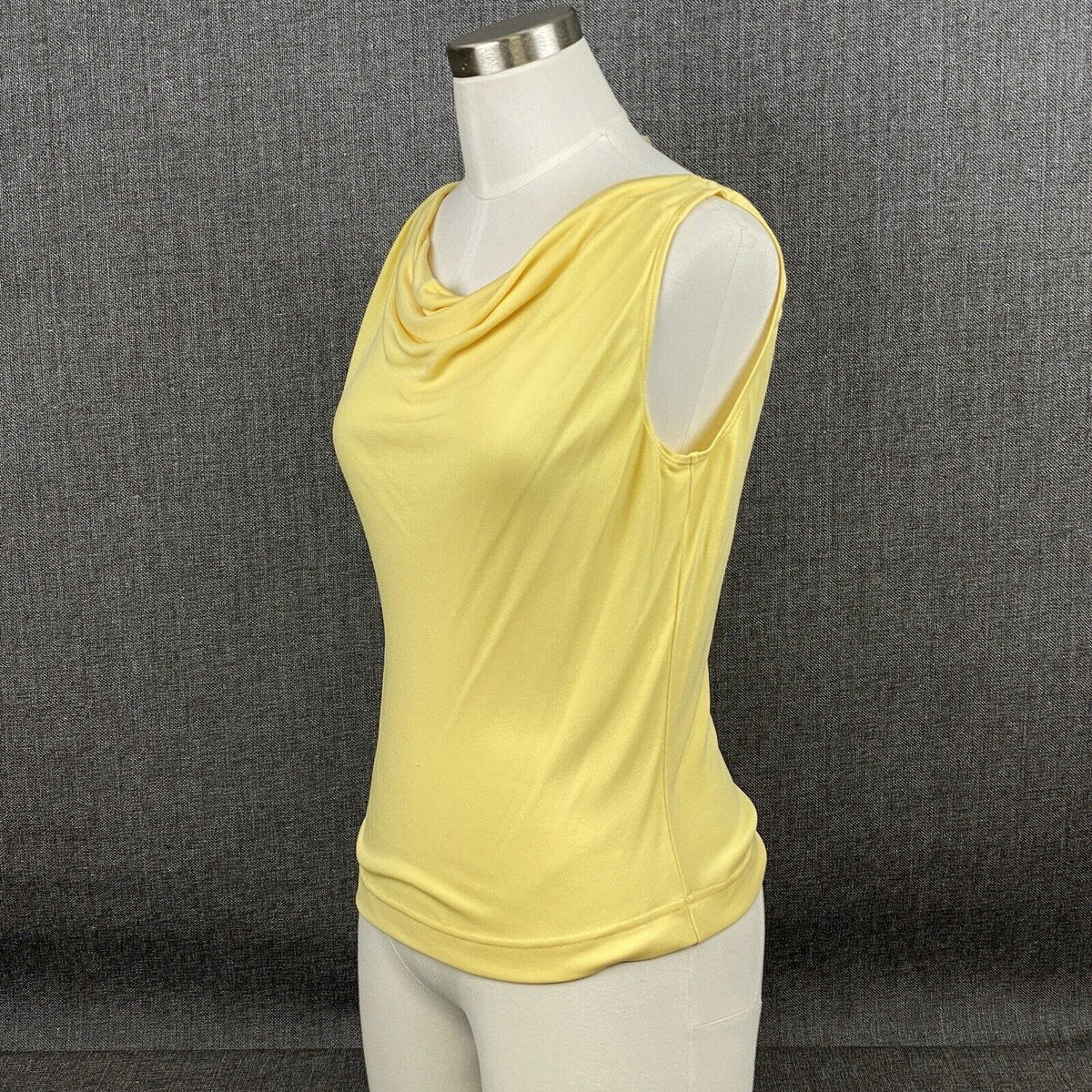 Doncaster Blue Silk Blend Yellow Sleeveless Blouse Size XS