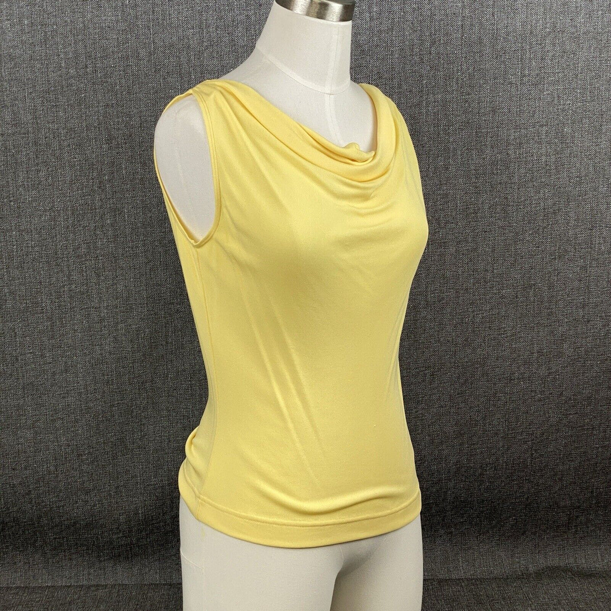 Doncaster Blue Silk Blend Yellow Sleeveless Blouse Size XS