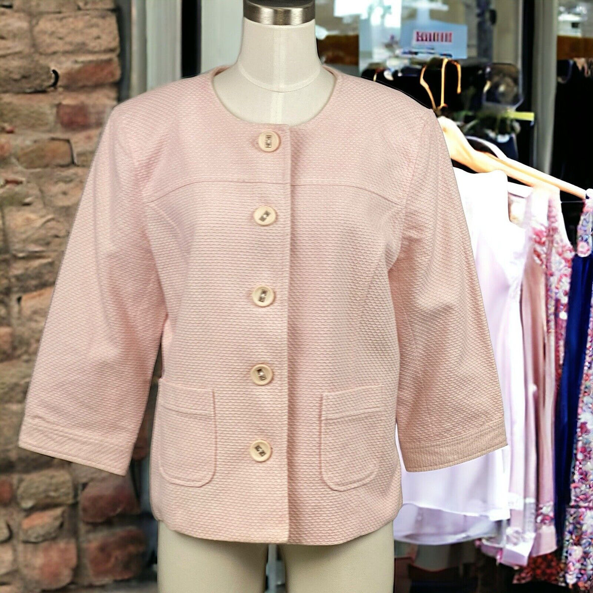 Vintage Joni B Pink Blazer Suit Jacket Womens Size L