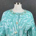 Hearts of Palm Blue Jacket Green Size 10 Cotten Spandex