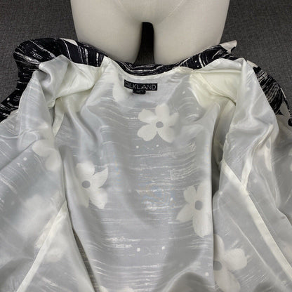 Silkland Top Black with White Flowers Size 10 with Lining