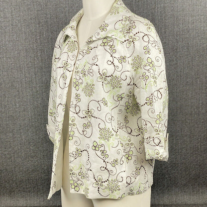 Vintage KIM ROGERS Open Light JACKET 100% Linen Petite Medium PM