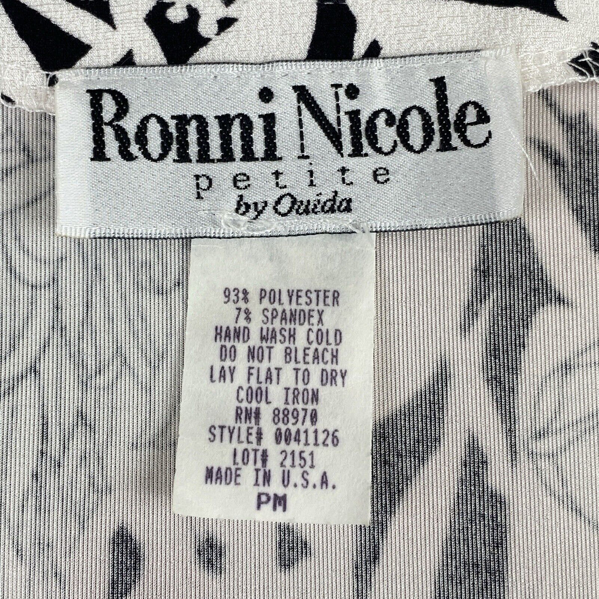 Vintage Ronni Nicole Jacket Black and White Petite Medium PM