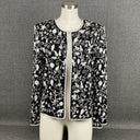 Drapers and Damons Womens 10P Floral Embroidered Sequin Jacket Linen VTG