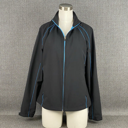 Annika Cutter And Buck Black with Blue Accent Womans Jacket Medium