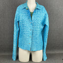 Tania Nardi Reversible Textured Two Piece Top and Open Front Jacket Blue L