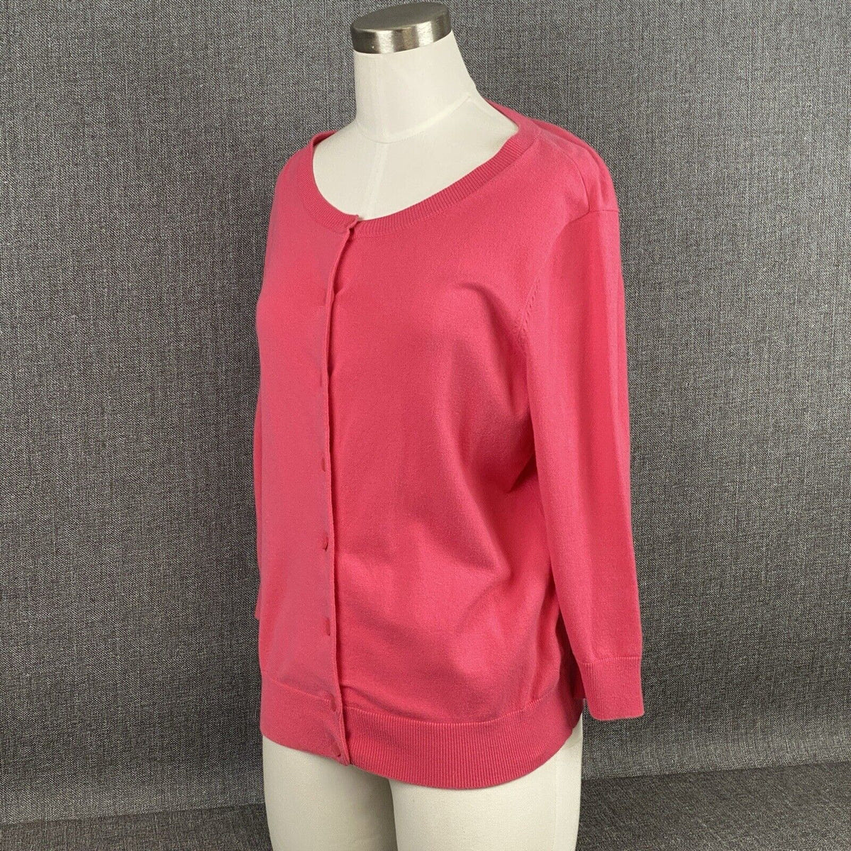 Vintage Talbots Sweater Womens Petite Large Cardigan Pink Preppy Casual