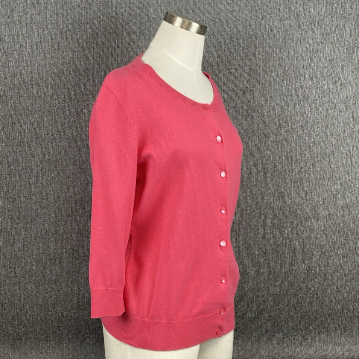 Vintage Talbots Sweater Womens Petite Large Cardigan Pink Preppy Casual