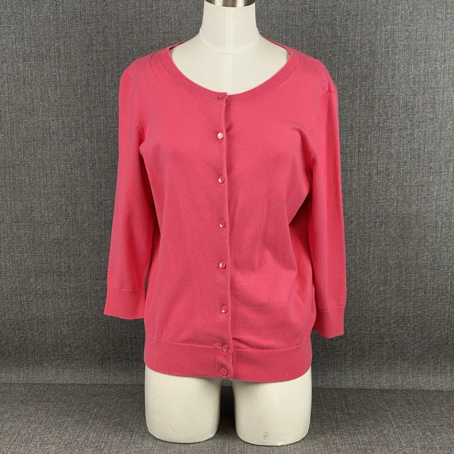 Vintage Talbots Sweater Womens Petite Large Cardigan Pink Preppy Casual