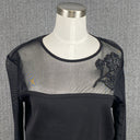 Michael Simon Black Top Sheer Top Size Medium Spun Silk