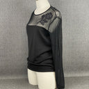 Michael Simon Black Top Sheer Top Size Medium Spun Silk