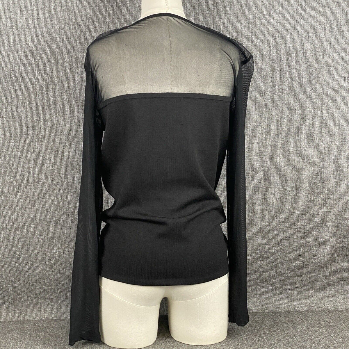 Michael Simon Black Top Sheer Top Size Medium Spun Silk