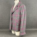 Talbots Classic Shetland Blazer Rustling Plaid Purple Gray Women Size 8