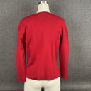 WD.NY Red w/ Embellishments Long Sleeve Cardigan Silk Sweater Size L