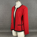 Vintage Peter Nygard Silk Jacket Suit Tope Women's size 12P Red and Black