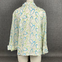 CARLISLE Neon Higlighter Yellow Abstract Light Jacket Top Size 12