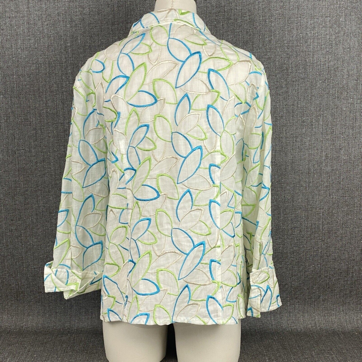 CARLISLE Neon Higlighter Yellow Abstract Light Jacket Top Size 12