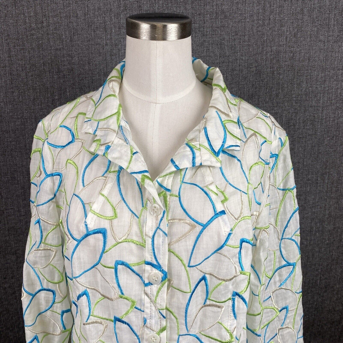 CARLISLE Neon Higlighter Yellow Abstract Light Jacket Top Size 12