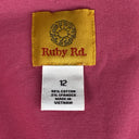 Ruby Rd Grey Summer White Jacket Size 12 Pink Cotton Spandex