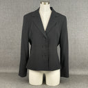 Vintage Jones & Co. Women's Blazer Jacket Size Petite 12P Black Cotton Spandex