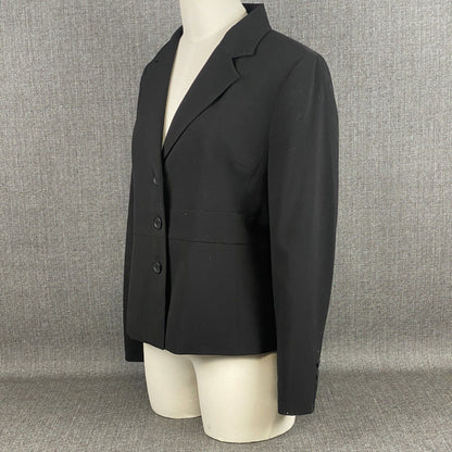 Vintage Jones & Co. Women's Blazer Jacket Size Petite 12P Black Cotton Spandex