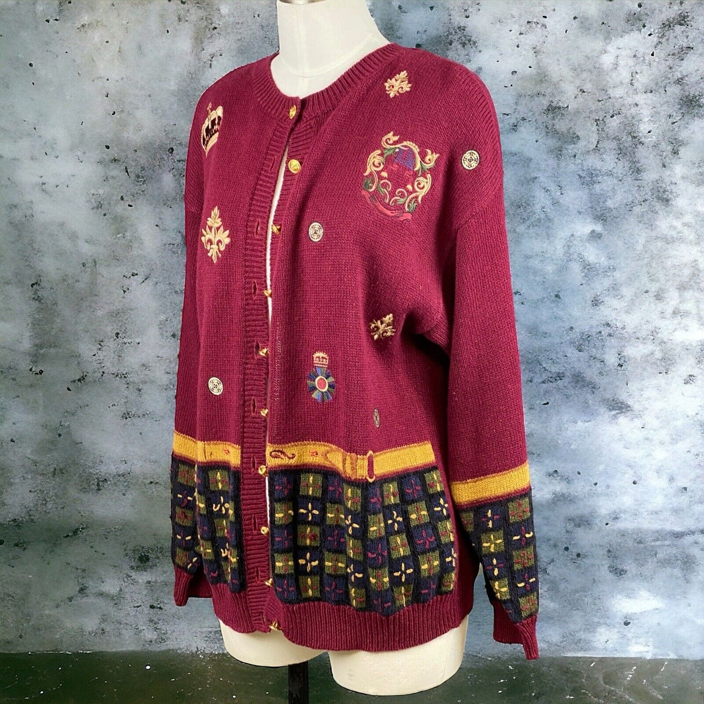 That's Me Sweater Embroidered Cardigan Size Medium