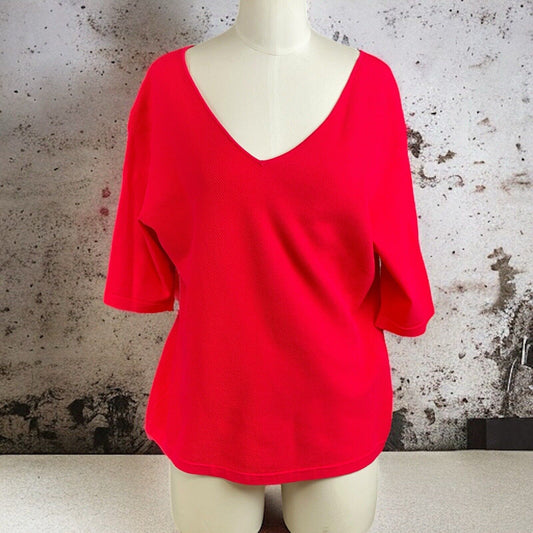 V-Neck Top Red Outfit Size Medium