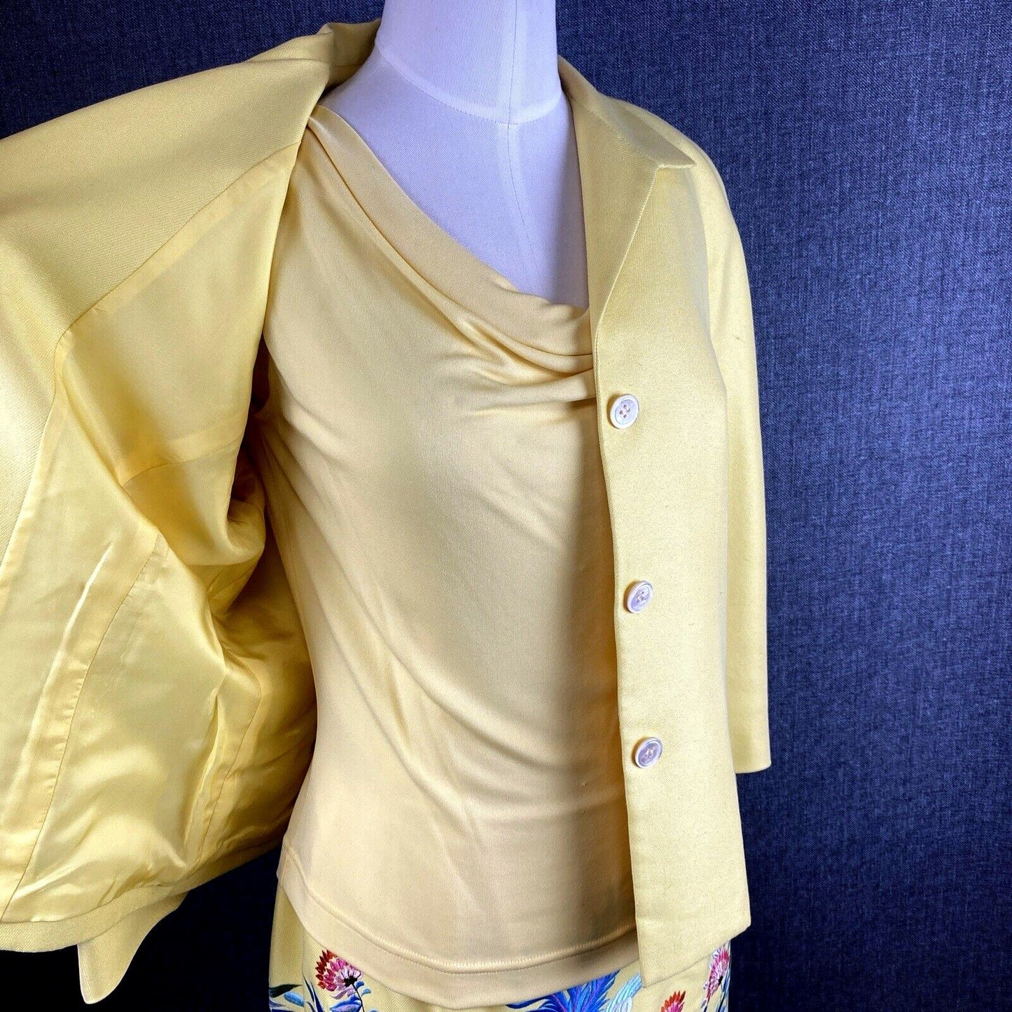 Doncaster Women's Yellow Suit Outfit, Skirt 8, Sleevless Top XS, Jacket Size 10P