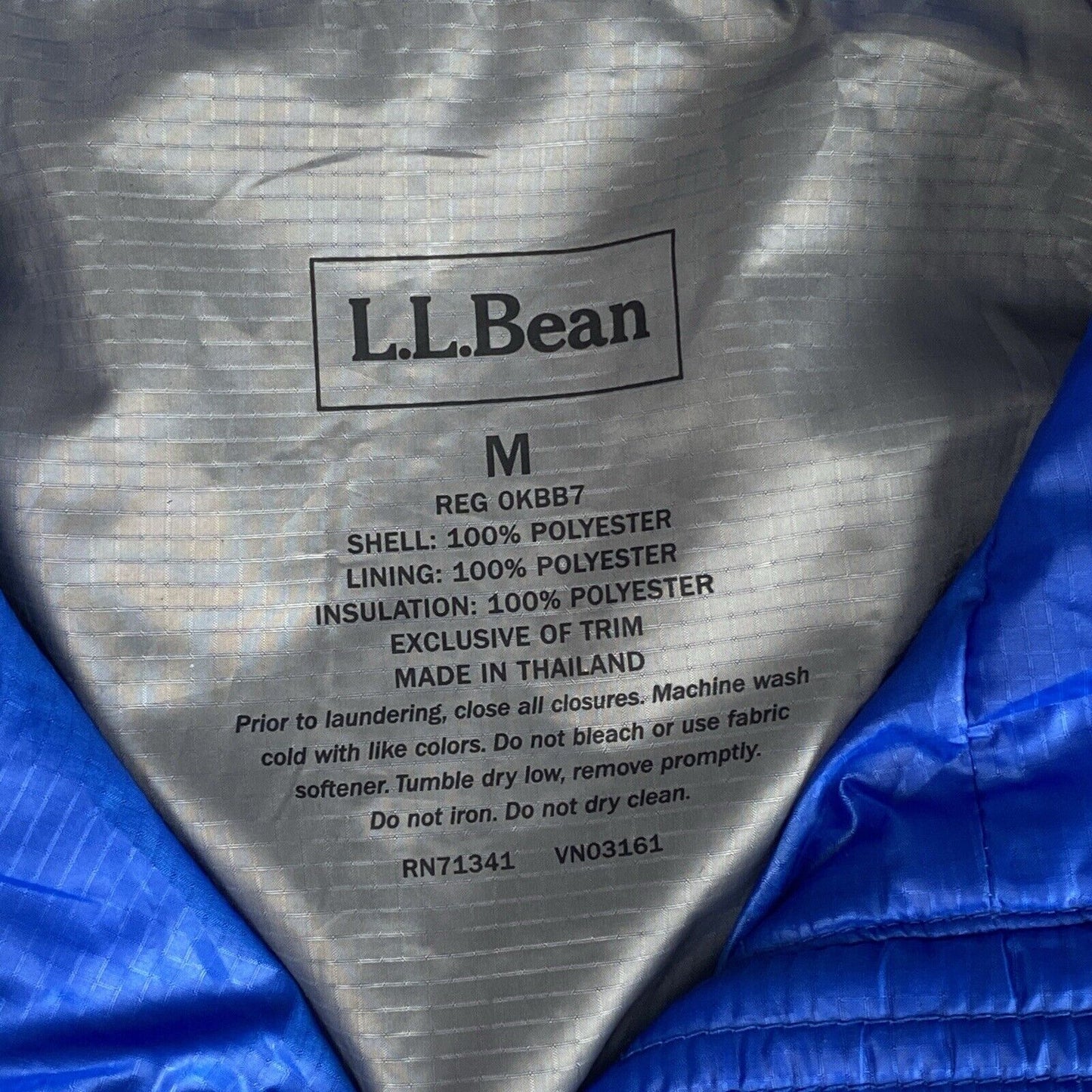 L.L. Bean Down Pull over Jacket Blue Size M EUC