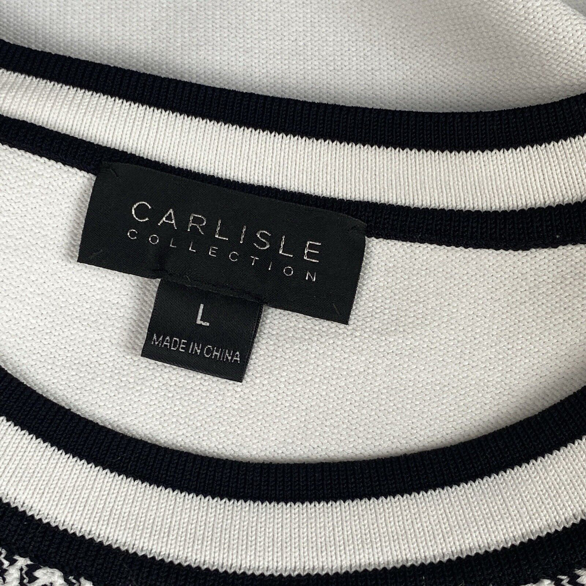 Carlisle Collection Twin Cardigan Set Knit White Black Size L