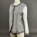 Carlisle Collection Twin Cardigan Set Knit White Black Size L