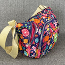 Lily Bloom Kathryn Garden State Cat & Floral Pocketed Hobo Bag Top Handled Purse