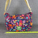 Lily Bloom Kathryn Garden State Cat & Floral Pocketed Hobo Bag Top Handled Purse