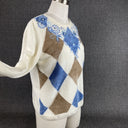 Vintage Alfred Dunner Womens Blue Geometric Sweater PS