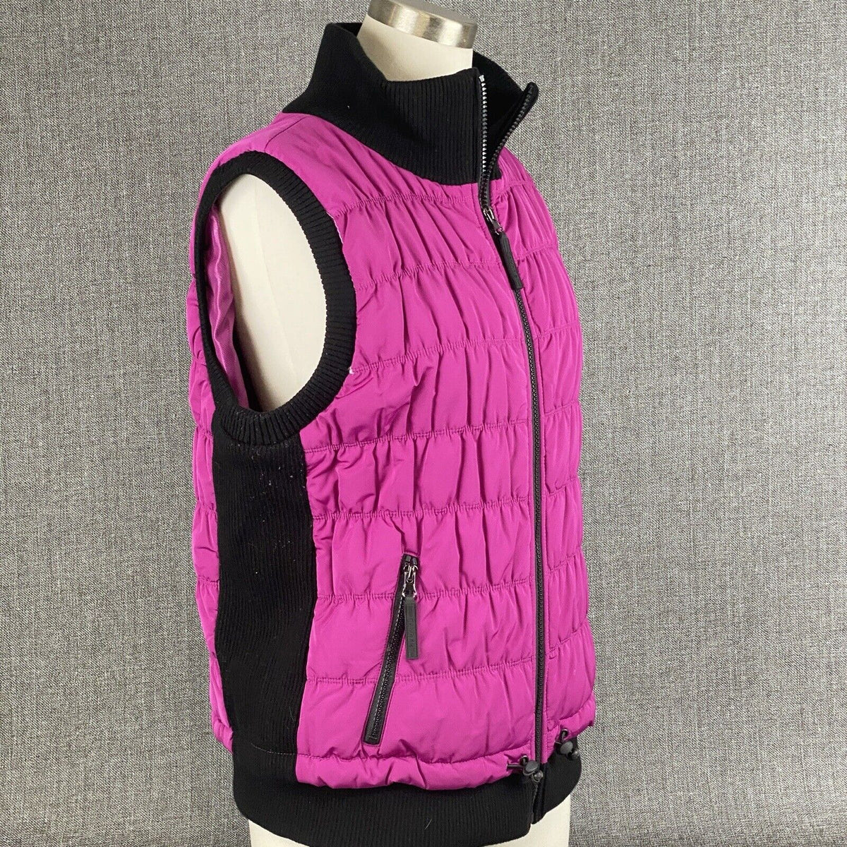 Calvin Klein Vest Womens XL Pink Down Puffer Full Zip Sleeveless