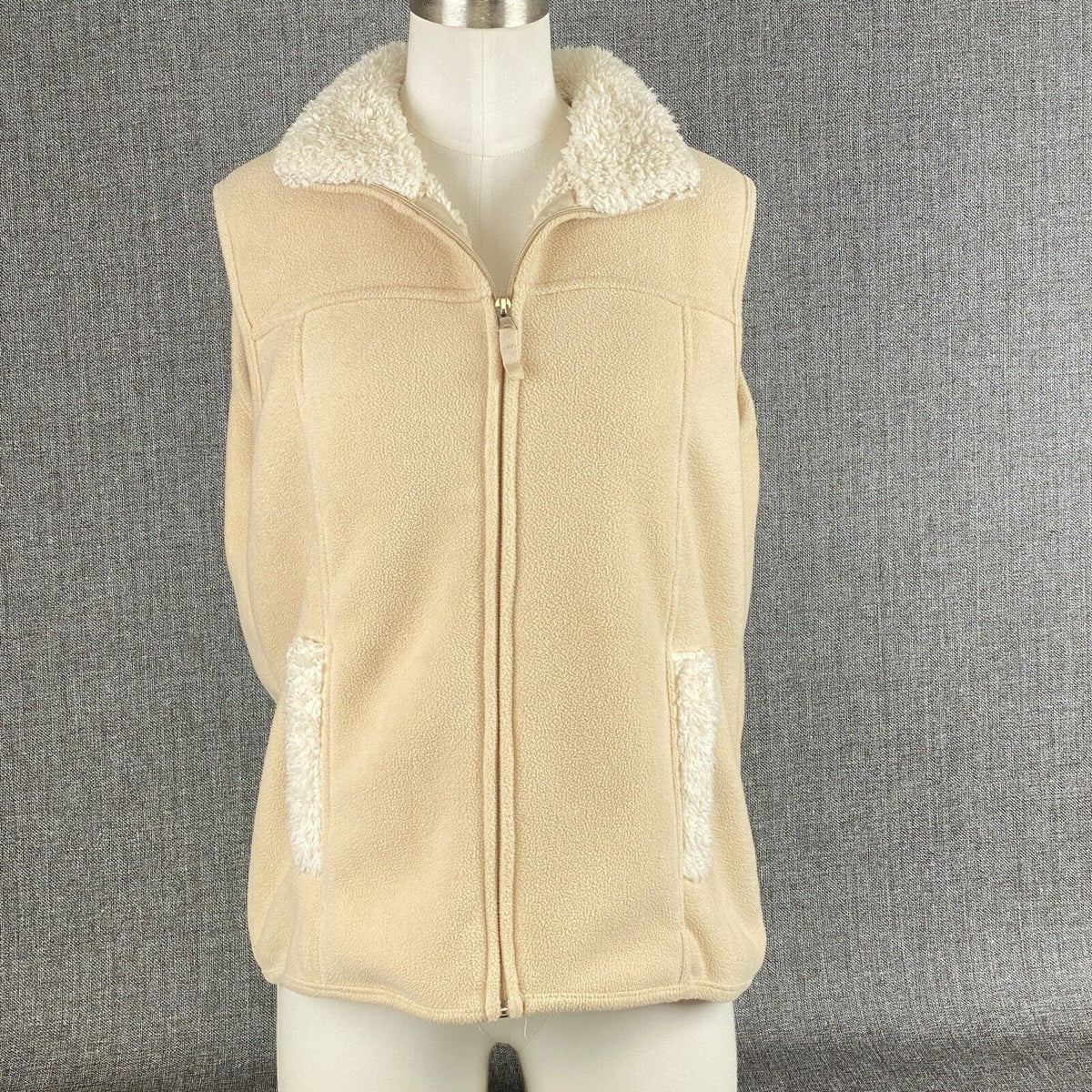 Jane Ashley Jacket Vest Womens Fleece Full Zip Size M