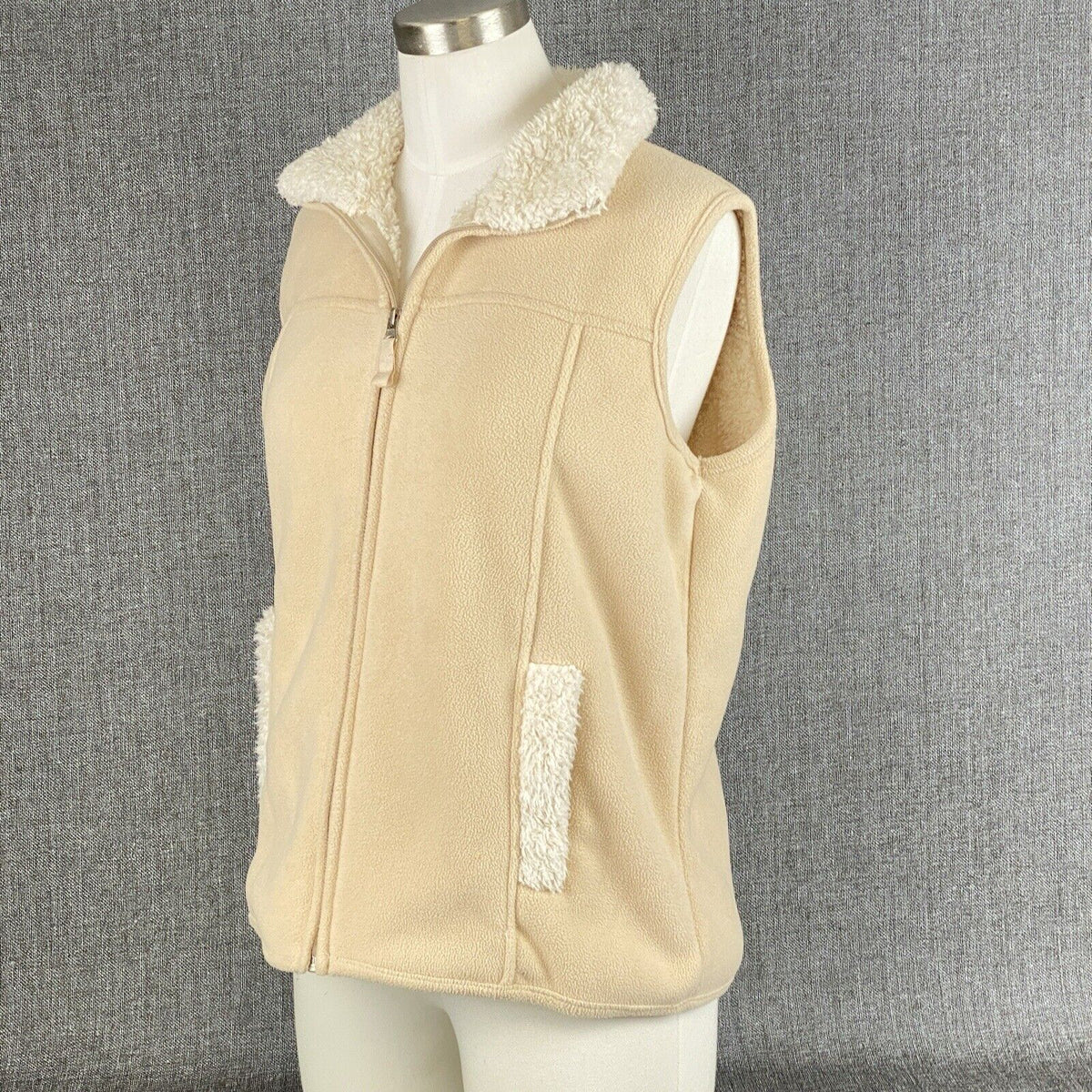 Jane Ashley Jacket Vest Womens Fleece Full Zip Size M