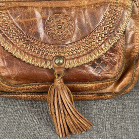 Vintage Patricia Nash Italian Tan Leather Shoulder Bag