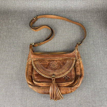 Vintage Patricia Nash Italian Tan Leather Shoulder Bag