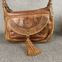 Vintage Patricia Nash Italian Tan Leather Shoulder Bag