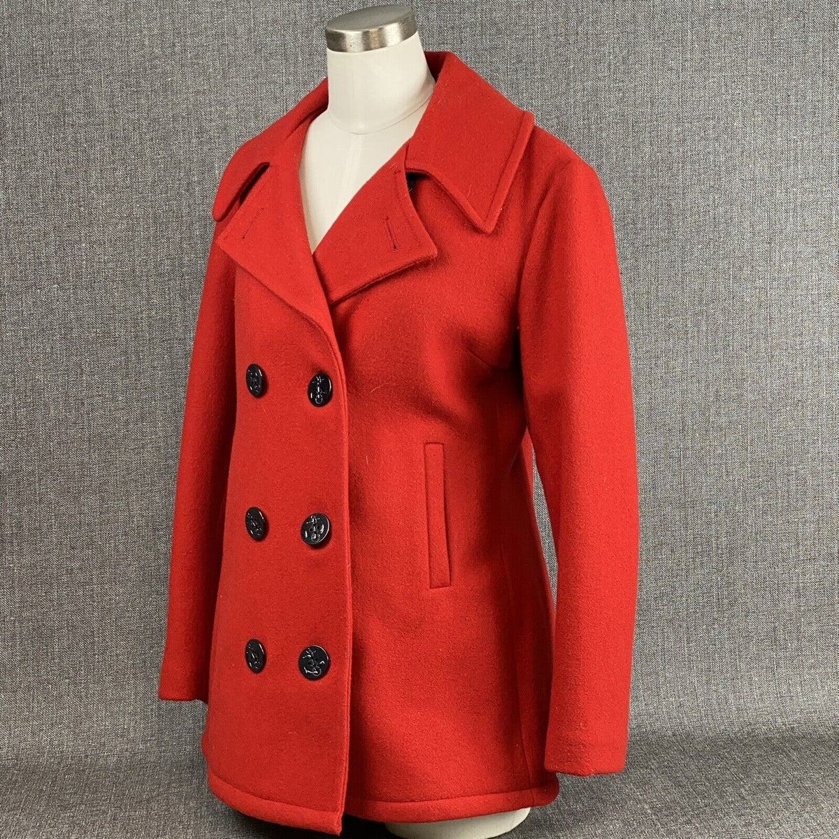 Vintage USA Double-Breasted Women's Red Coat size M