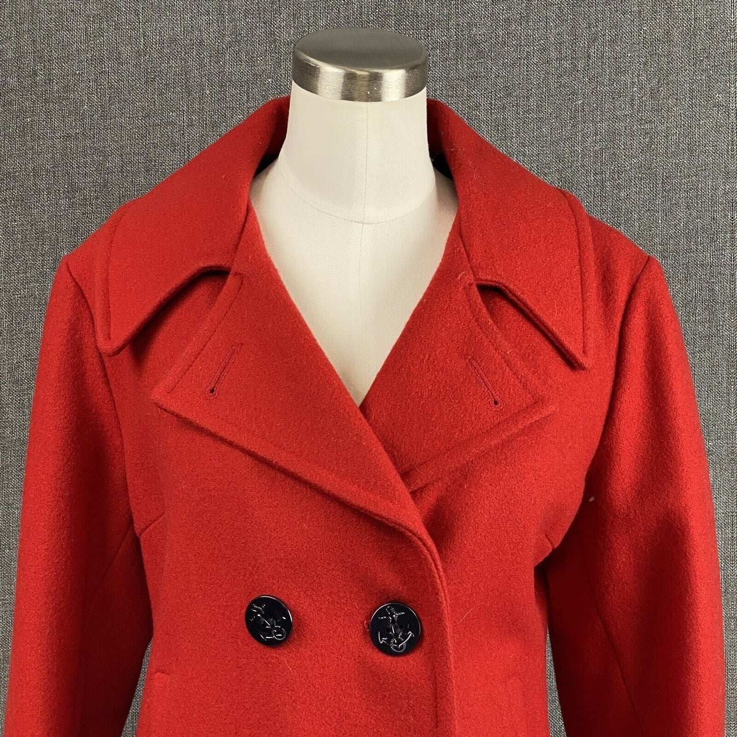 Vintage USA Double-Breasted Women's Red Coat size M